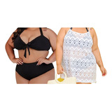 Kit Biquíni Plus Size Bojo E Saída Praia Verão Piscina