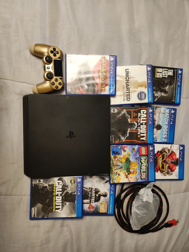 Consola Playstation 4 Slim + Joystick + 3 Juegos A Elección 