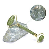 Masajeador Doble Rodillos Piedra Jade Facial Corporal