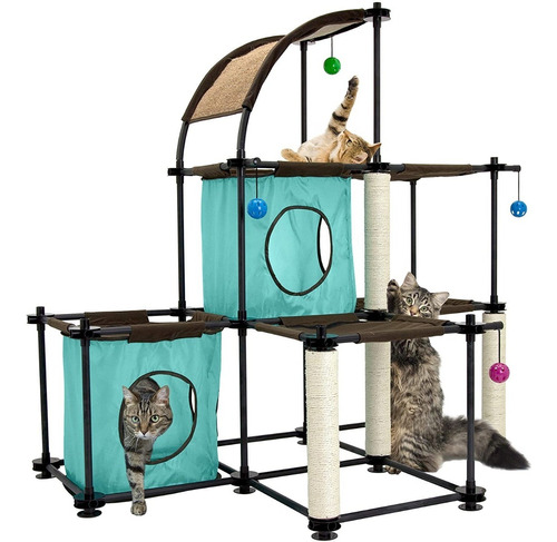 Kitty City Casa Dúplex Para Gatos Modular Rascadores Juegos