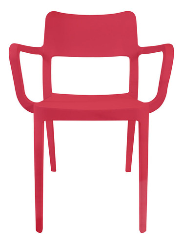 Silla Plástica Con Apoya Brazos Minimal Roja Dvp