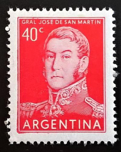 Argentina, Sello Gj 1039 S Martín 40c Tip Tiz 54 Mint L13928