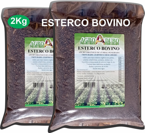 Adubo E Composto Orgânico 2kg Esterco Bovino Leiteiro