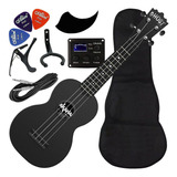 Kit Ukulele Akahai Ghost Soprano Elétrico Ativo Hawaii