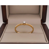 Anillo Oro 18 K Diamante Certificado 0.08 Cts Natural. Artes