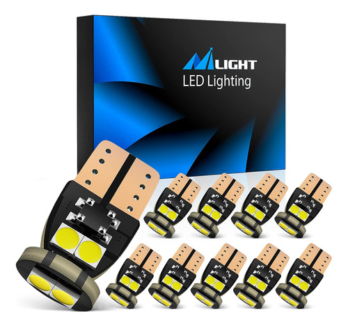 Nilight 194 Bulbo Led, 10 Paquete Super Bright T10 168 2825