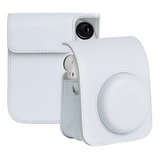 Funda Blanca De Piel Integral Para Fujifilm Instax Mini 12