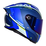 Casco Para Moto Certificado Talla L Haek Titan Azul Matte