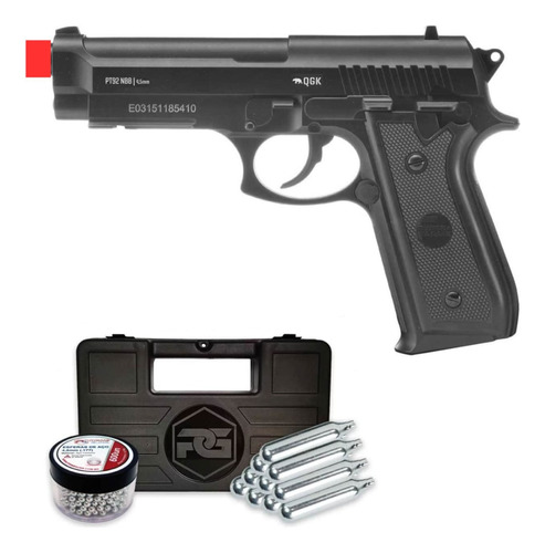 Pistola Airgun Qgk Pt92 Full Metal Co2 4,5mm Nbb Kit