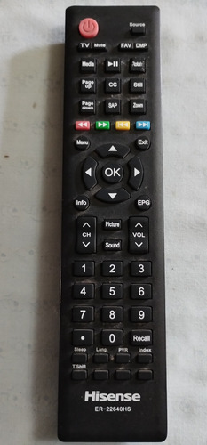 Control Remoto Original Usado Tv Led Hisense Hle2414d