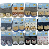 Meias Infantil Kit 3 Pares - Pantufas Pelúcia Para Bebê Rn