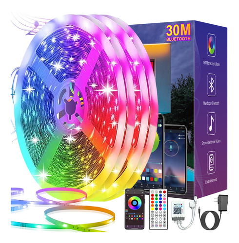 Tira De Luces Led App Bluetooth Control 5050 Rgb 30m (2x15m)