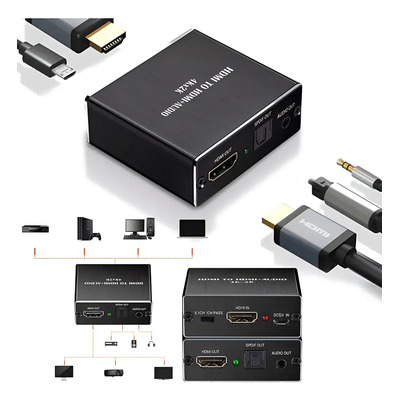 Hdmi Extractor De Audio Divisor Óptico Spdif Coaxial 3.5mm | MercadoLibre
