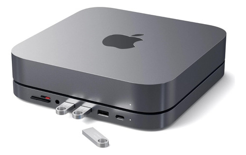 Hub Base Adaptador Usb-c Satechi 6 Portas P/ Apple Mac Mini