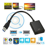 Convertidor  De Usb A Hdmi 3.0 Hdmi Full Hd 1080p Win7/8/10