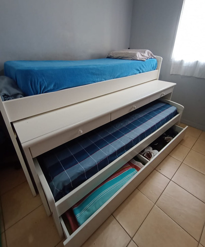 Cama Nido Doble +   Escritorio C/ 3 Cajones+ Cajon Entero 