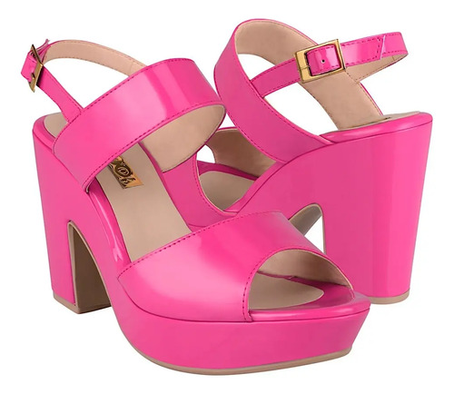 Sandalias Dama Stylo 9014 Charol Fiusha