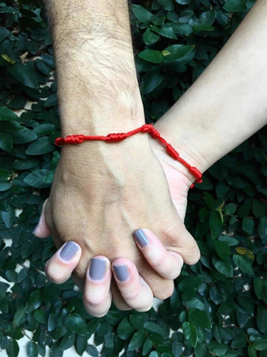 Pulsera Roja 7 Nudos Regulable Para Parejas Pack X2 Unidades