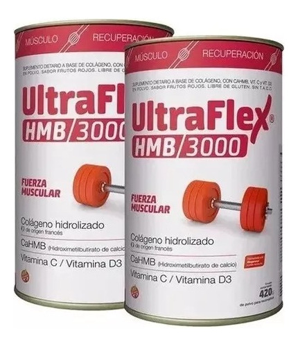 Ultraflex Hmb 3000  Colágeno Vit C/d3 X 2 Latas