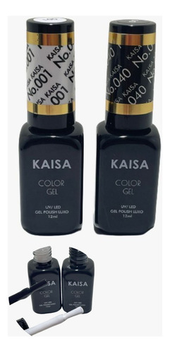 Kit Esmalte Preto E Branco Color Gel Kaisa Led/uv 12ml