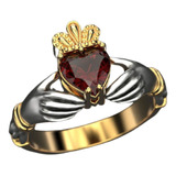 Anillo De Hombre Claddagh Plata De Ley .925