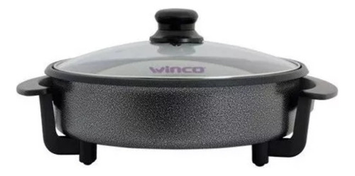 Sarten Electrica Olla Winco W-52 Multicocina 5 Niveles Grill Color Negro Frecuencia 1500 Mhz