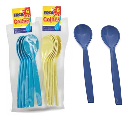 Kit 102 Colher Plástica Talher Infantil Merenda Escolar