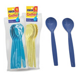 Kit 102 Colher Plástica Talher Infantil Merenda Escolar