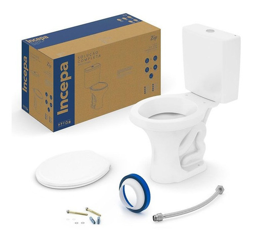 Kit Bacia C/ Caixa + Acessórios Instalação Zip Branco Incepa