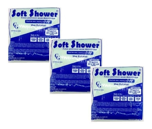 60 Paños Jabonosos Soft Shower Para Higiene Simil Baño Facil