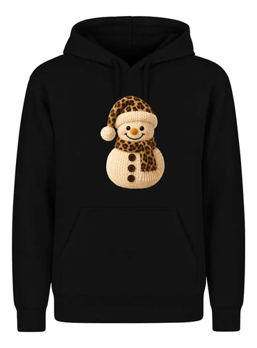Sudadera Muñeco De Nieve Gorro Leopardo Navidad Infantil