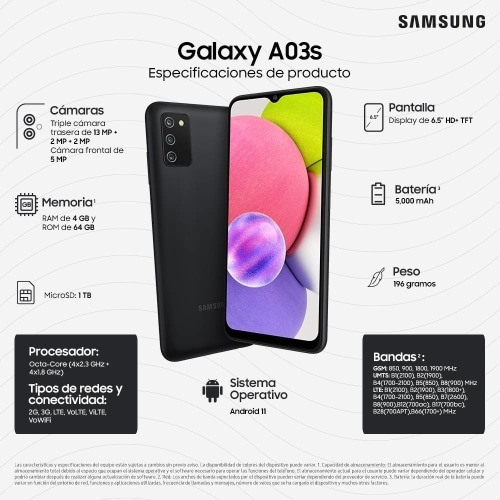 Samsung Galaxy A03s 64gb Color Negro Regalo Con Funda