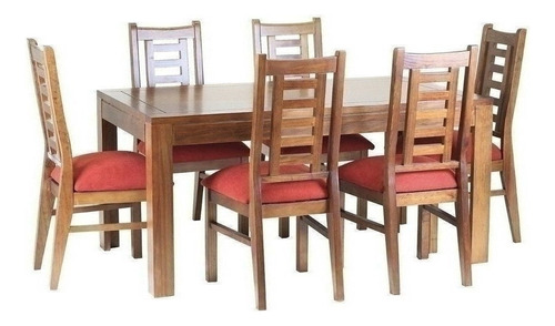 Comedor Rayenco 6 Sillas Terracota Nogal / Muebles América