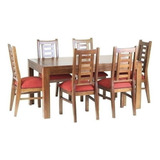 Comedor Rayenco 6 Sillas Terracota Nogal / Muebles América