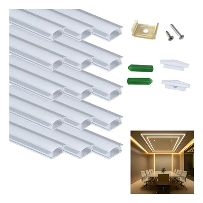 15pcs Perfil De Aluminio Para Tira Led En Casa Oficinas 15m Luz Blanco | Envío gratis