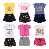 Kit 5 Conjuntos Roupa Infantil Menina Feminino Verão Barato 