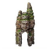 Adorno De Pecera Arco De Roca Con Caras Esculpidas De Buda
