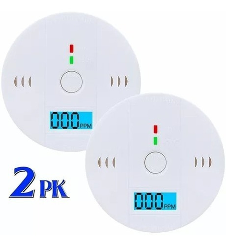 Pack X2 Alarma Detector De Gas Y Humo Monoxido De Carbono