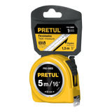 Flexómetro Amarillo 5 M Cinta 19 Mm En Tarjeta Pretul 21606