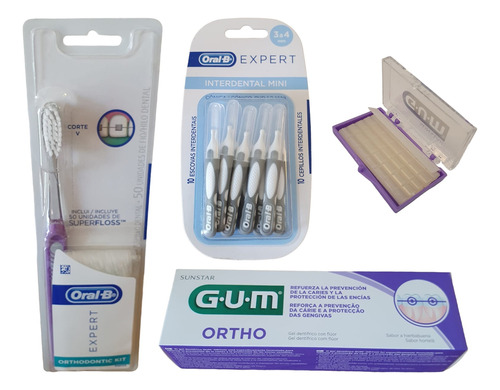 Cepillo + Gel + Hilo Brackets Evita Caries Y Manchas Dental