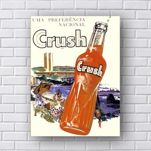 Placa Decorativa Refrigerante Crush - Vintage Retro - Bar