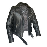 Chamarra Rockera De Piel Piel Res Anca Biker