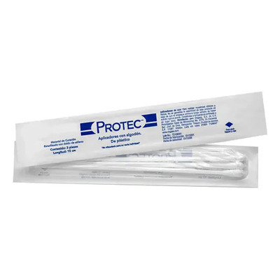 Aplicador C/algodon Esteril 10 Paq Con 3 Pzas C/u Protec