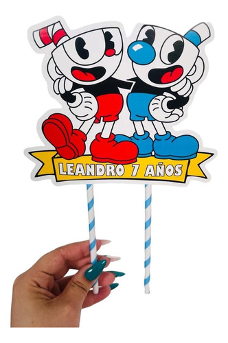 Topper Adorno Torta Personalizado Cuphead