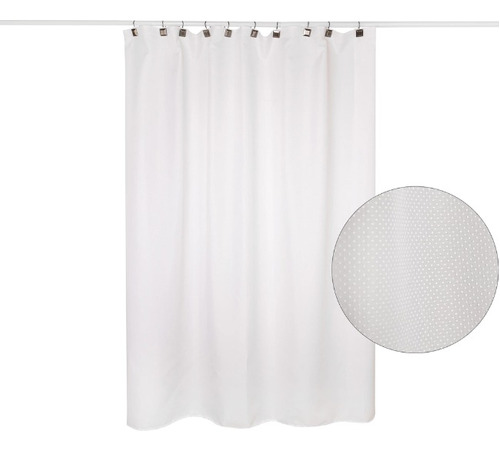 Cortina De Baño De Tela Anti Mancha Impermeable Blanco 180cm