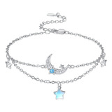 Pulsera Dreamboat Moon Star, Plata De Ley 925 Con Forma De M