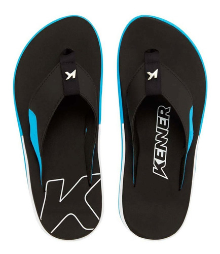 Chinelo Sandália Kenner X-gel Hzo-03 Masculino Azul E Preto