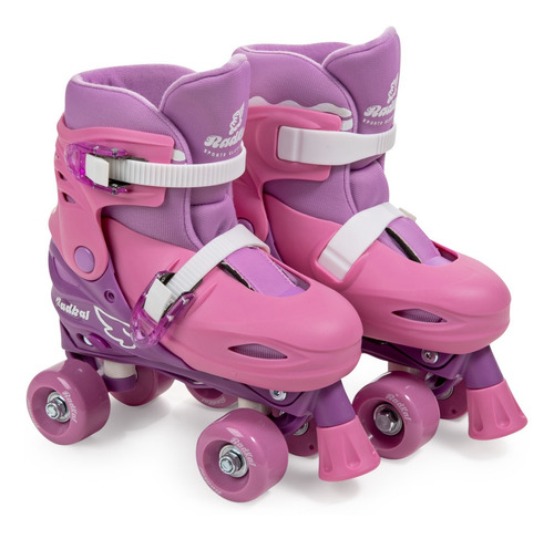 Patins Roller Skate Ajustável 4 Rodas Roxo 34-37 Fenix Pk-04