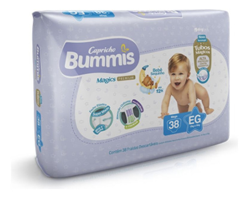 Fralda Infantil Capricho Bummis Tubos Mágicos Mega