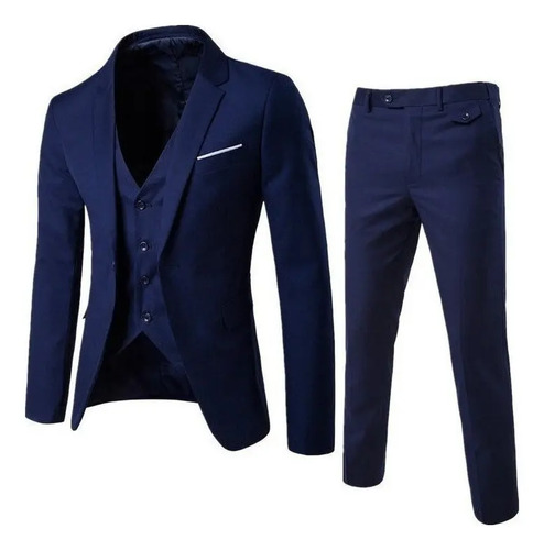 Trajes De Tres Piezas Para Hombre De Color Sólido 2025 [ [u]